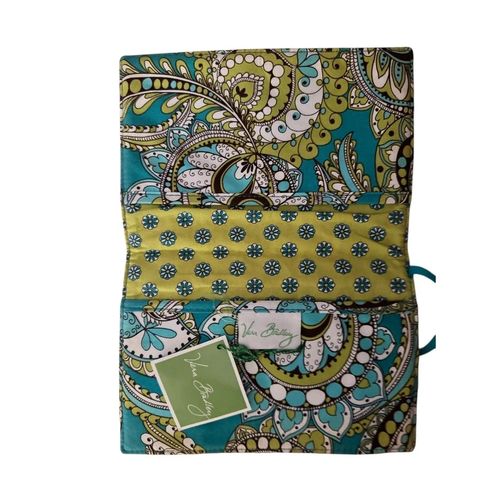 Vera Bradley Quilted Notebook Cover Agenda Planner Teal Green Paisley‎